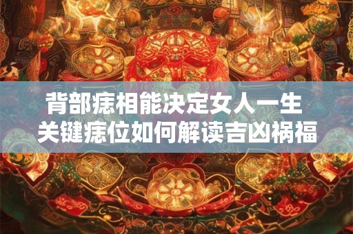 背部痣相能决定女人一生 关键痣位如何解读吉凶祸福