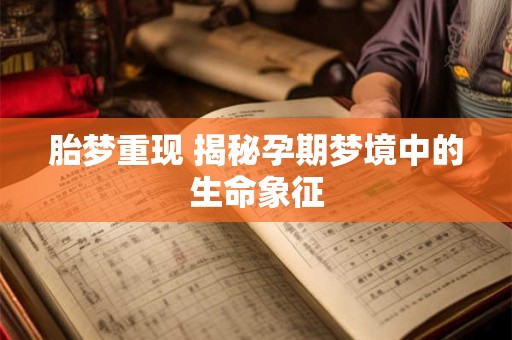 胎梦重现 揭秘孕期梦境中的生命象征