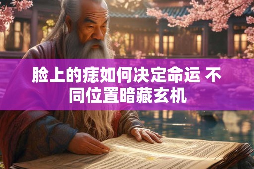 脸上的痣如何决定命运 不同位置暗藏玄机