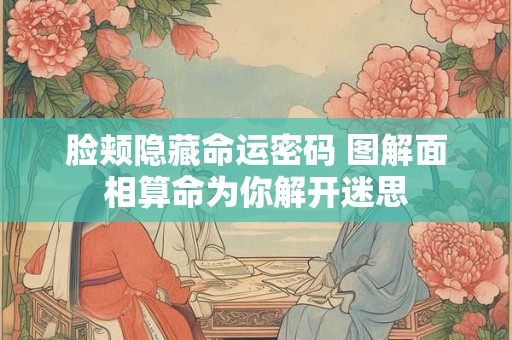 脸颊隐藏命运密码 图解面相算命为你解开迷思