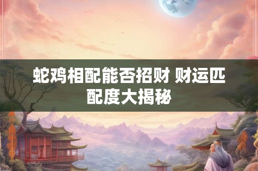 蛇鸡相配能否招财 财运匹配度大揭秘