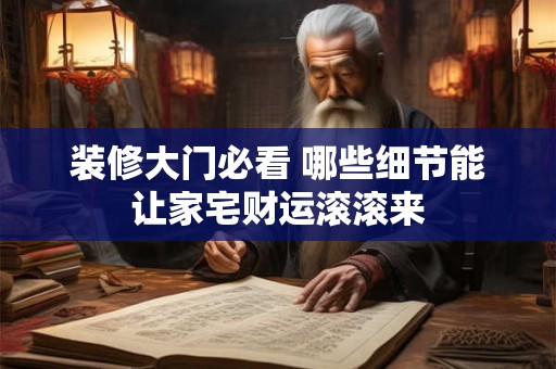装修大门必看 哪些细节能让家宅财运滚滚来
