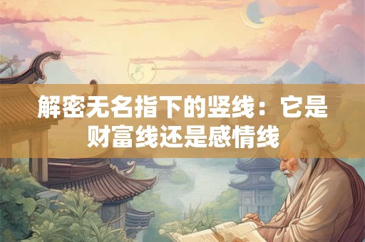解密无名指下的竖线：它是财富线还是感情线