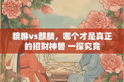 貔貅vs麒麟，哪个才是真正的招财神兽 一探究竟