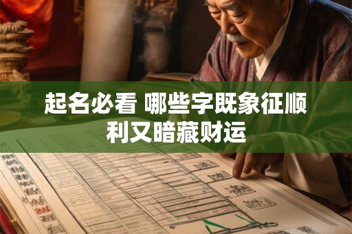 起名必看 哪些字既象征顺利又暗藏财运