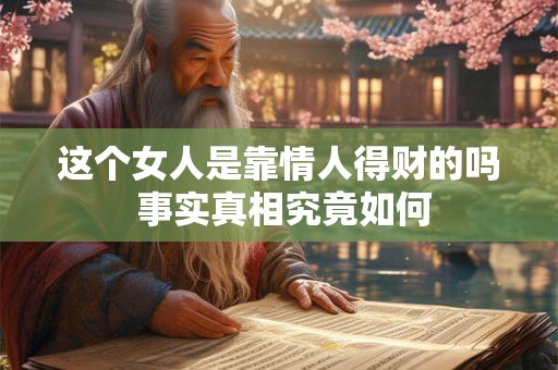 这个女人是靠情人得财的吗 事实真相究竟如何