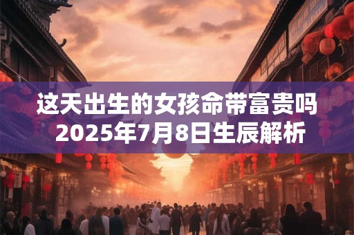 这天出生的女孩命带富贵吗 2025年7月8日生辰解析