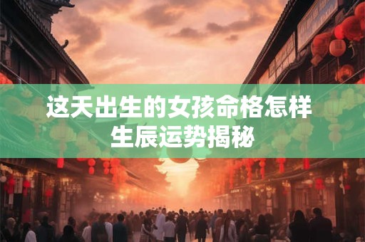 这天出生的女孩命格怎样 生辰运势揭秘