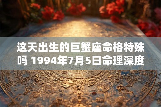 这天出生的巨蟹座命格特殊吗 1994年7月5日命理深度剖析