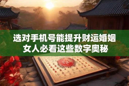 选对手机号能提升财运婚姻 女人必看这些数字奥秘
