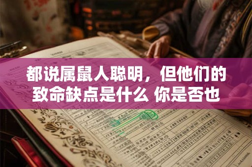都说属鼠人聪明，但他们的致命缺点是什么 你是否也中招了