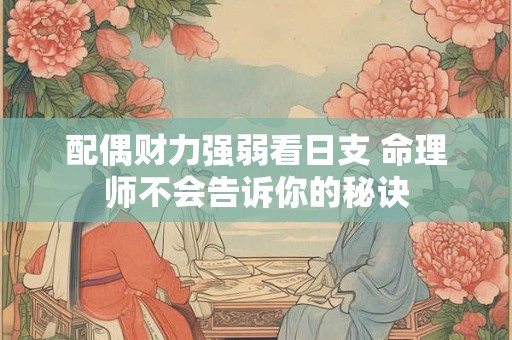 配偶财力强弱看日支 命理师不会告诉你的秘诀