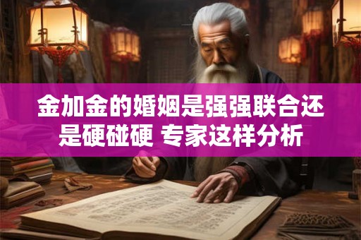 金加金的婚姻是强强联合还是硬碰硬 专家这样分析