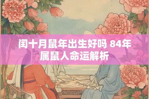 闰十月鼠年出生好吗 84年属鼠人命运解析
