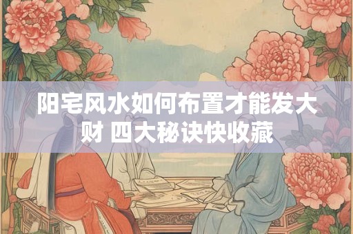 阳宅风水如何布置才能发大财 四大秘诀快收藏