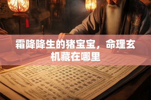 霜降降生的猪宝宝，命理玄机藏在哪里