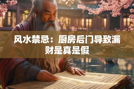 风水禁忌：厨房后门导致漏财是真是假