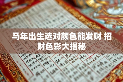 马年出生选对颜色能发财 招财色彩大揭秘