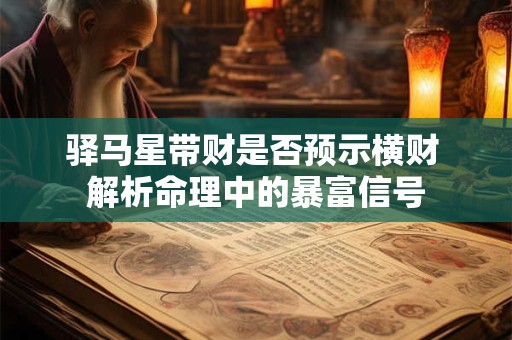 驿马星带财是否预示横财 解析命理中的暴富信号