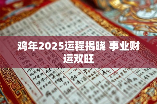 鸡年2025运程揭晓 事业财运双旺