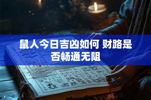 鼠人今日吉凶如何 财路是否畅通无阻