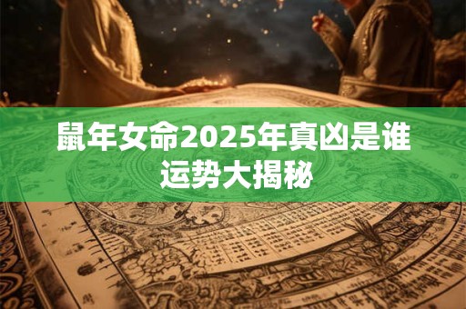 鼠年女命2025年真凶是谁 运势大揭秘