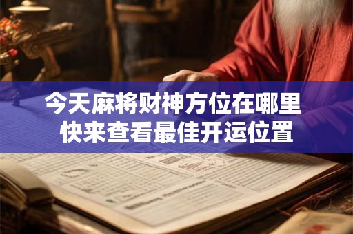 今天麻将财神方位在哪里 快来查看最佳开运位置