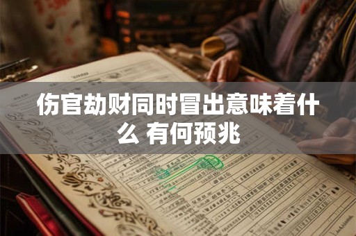 伤官劫财同时冒出意味着什么 有何预兆