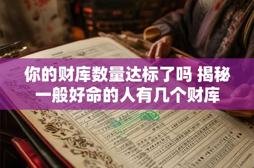 你的财库数量达标了吗 揭秘一般好命的人有几个财库