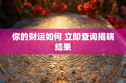 你的财运如何 立即查询揭晓结果