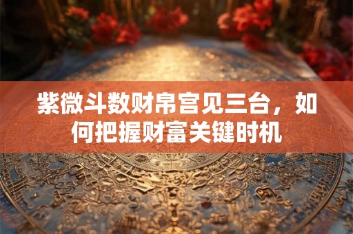紫微斗数财帛宫见三台，如何把握财富关键时机