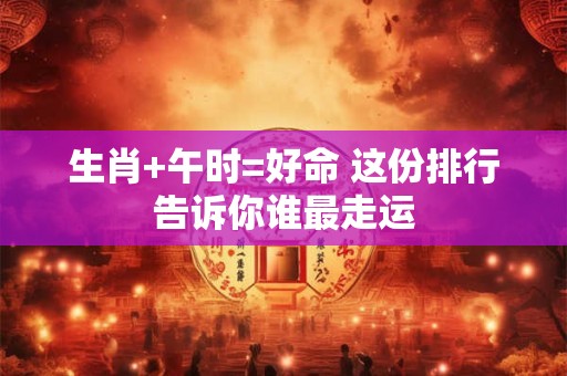 生肖+午时=好命 这份排行告诉你谁最走运