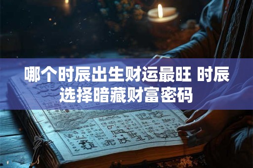 哪个时辰出生财运最旺 时辰选择暗藏财富密码