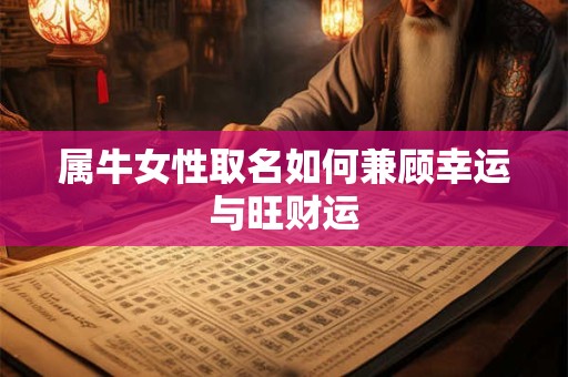 属牛女性取名如何兼顾幸运与旺财运