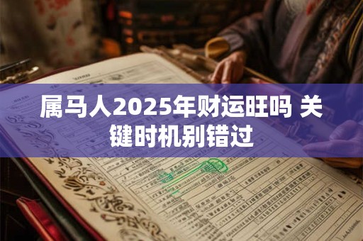属马人2025年财运旺吗 关键时机别错过