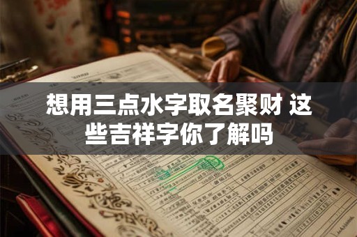 想用三点水字取名聚财 这些吉祥字你了解吗