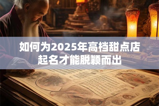 如何为2025年高档甜点店起名才能脱颖而出