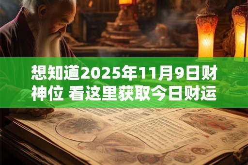 想知道2025年11月9日财神位 看这里获取今日财运指南