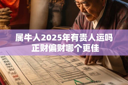 属牛人2025年有贵人运吗 正财偏财哪个更佳