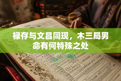 禄存与文昌同现，木三局男命有何特殊之处
