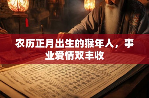 农历正月出生的猴年人，事业爱情双丰收