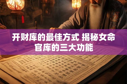 开财库的最佳方式 揭秘女命官库的三大功能