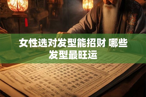 女性选对发型能招财 哪些发型最旺运