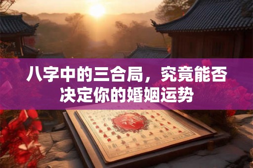 八字中的三合局，究竟能否决定你的婚姻运势