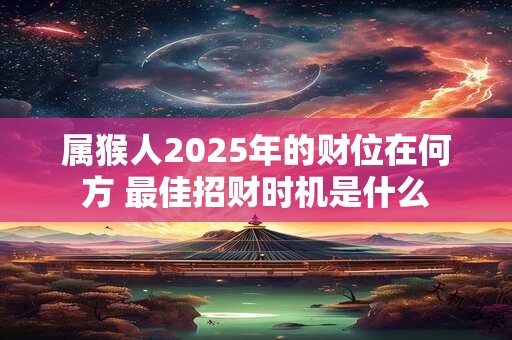 属猴人2025年的财位在何方 最佳招财时机是什么