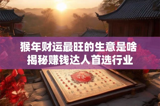 猴年财运最旺的生意是啥 揭秘赚钱达人首选行业
