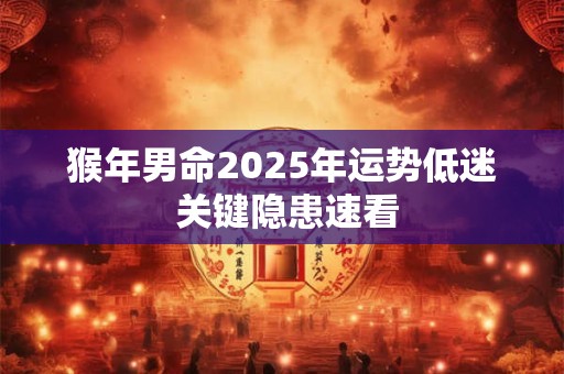 猴年男命2025年运势低迷 关键隐患速看
