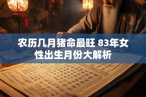 农历几月猪命最旺 83年女性出生月份大解析