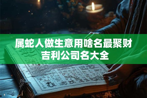 属蛇人做生意用啥名最聚财 吉利公司名大全