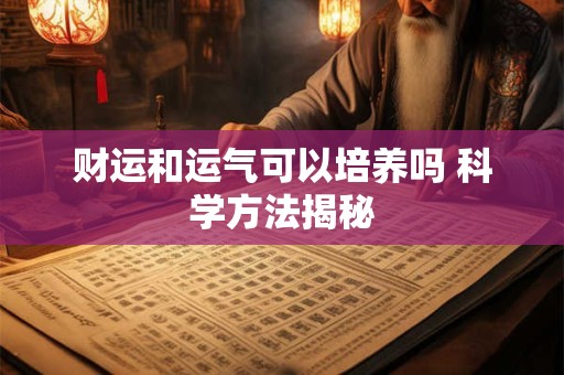 财运和运气可以培养吗 科学方法揭秘